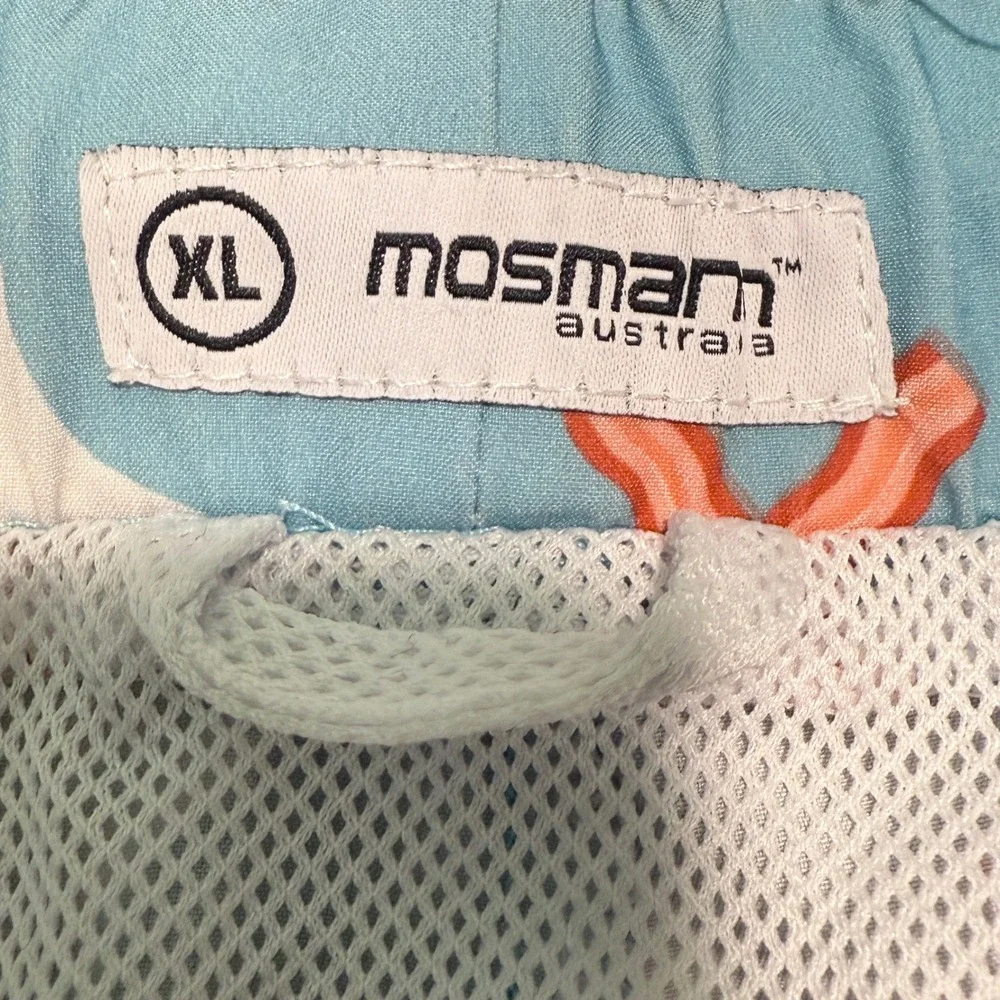Mosmann Australia XL Bacon Egg Swim Trunks Mens Board Shorts Elastic Waist Lined